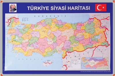 Trkiye Siyasi Haritas, Alminyum ereveli modeli 70x100 cm